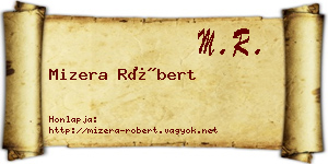 Mizera Róbert névjegykártya